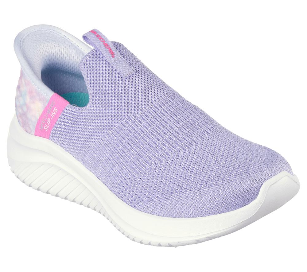Girls's Skechers Slip-Ins: Ultra Flex 3.0 - Colory Wild Sneakers Lavender / Multicolor  USA |  4923-XWZUA