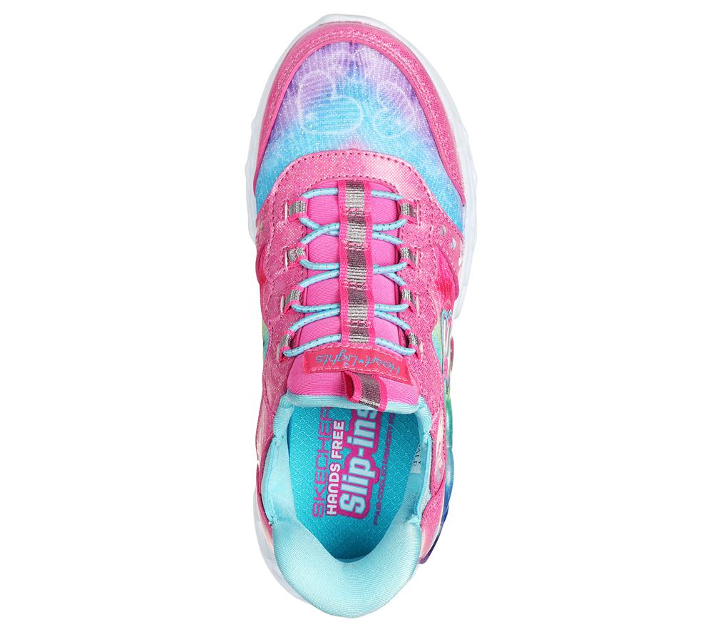 Girls's Skechers Slip-ins: Infinite Heart Lights Light Up Sneakers Pink / Multicolor  USA |  5910-SHIMP