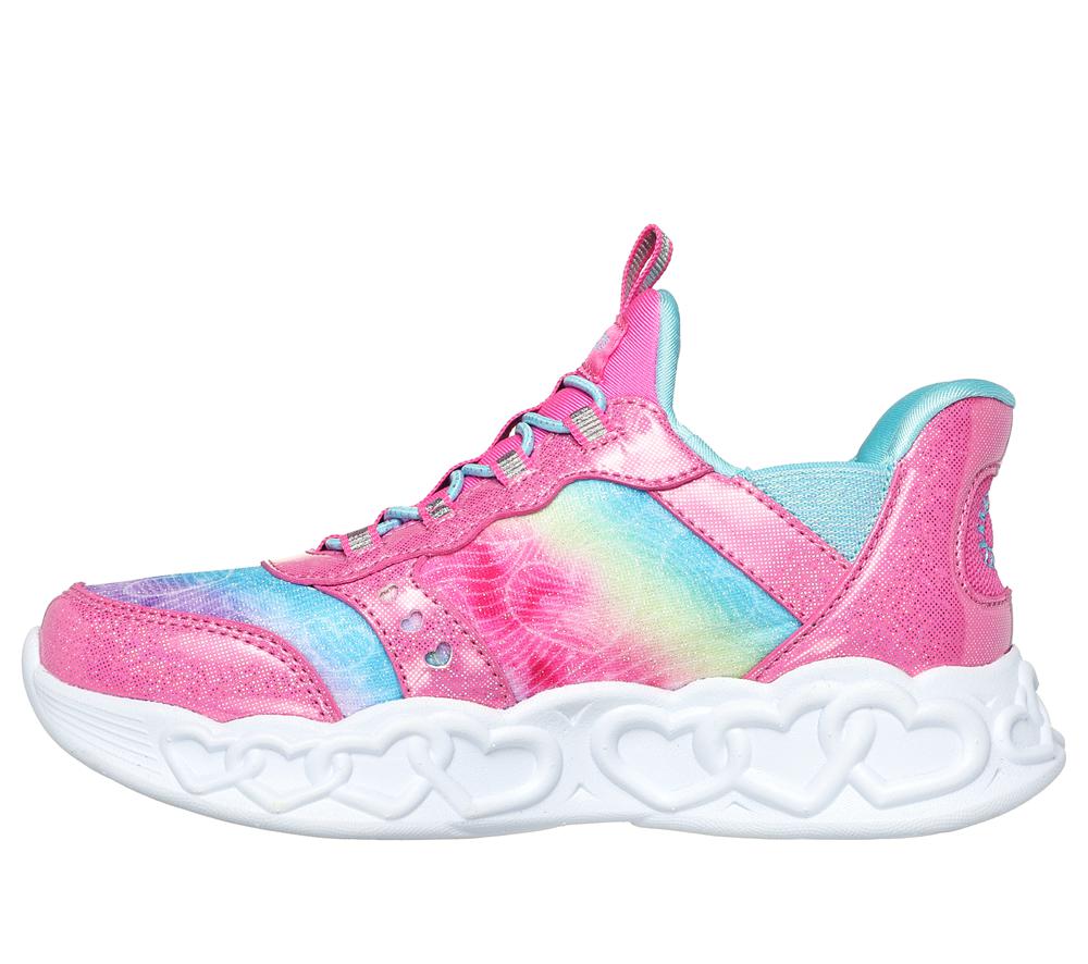 Girls's Skechers Slip-ins: Infinite Heart Lights Light Up Sneakers Pink / Multicolor  USA |  5910-SHIMP