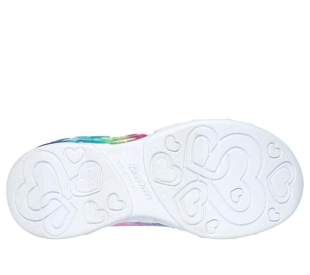 Girls's Skechers Slip-ins: Infinite Heart Lights Light Up Sneakers Lavender / Multicolor  USA |  4568-QKFRN
