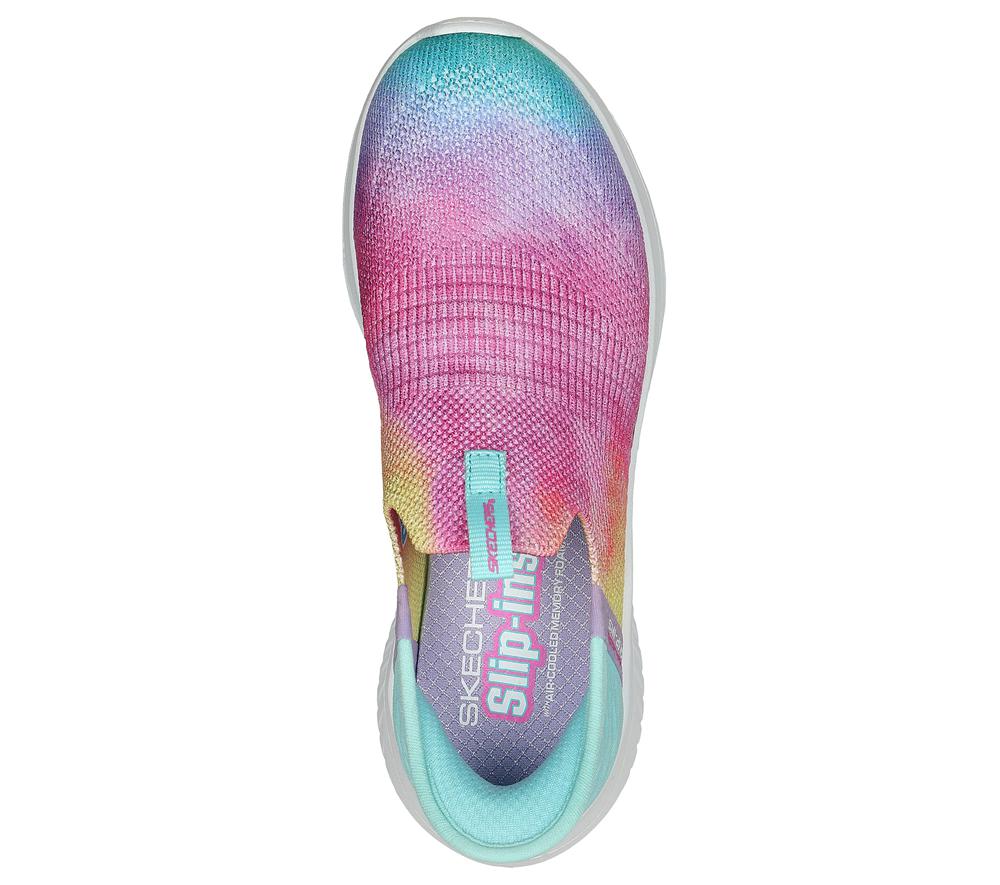 Girls's Skechers Slip-ins: Ultra Flex 3.0 - Pastel Clouds Sneakers Multicolor  USA |  8265-ZLFYW