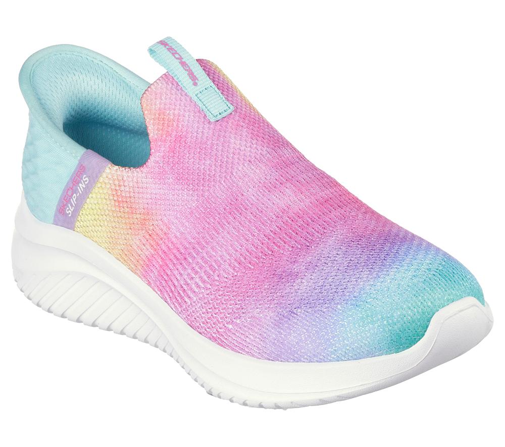 Girls's Skechers Slip-ins: Ultra Flex 3.0 - Pastel Clouds Sneakers Multicolor  USA |  8265-ZLFYW