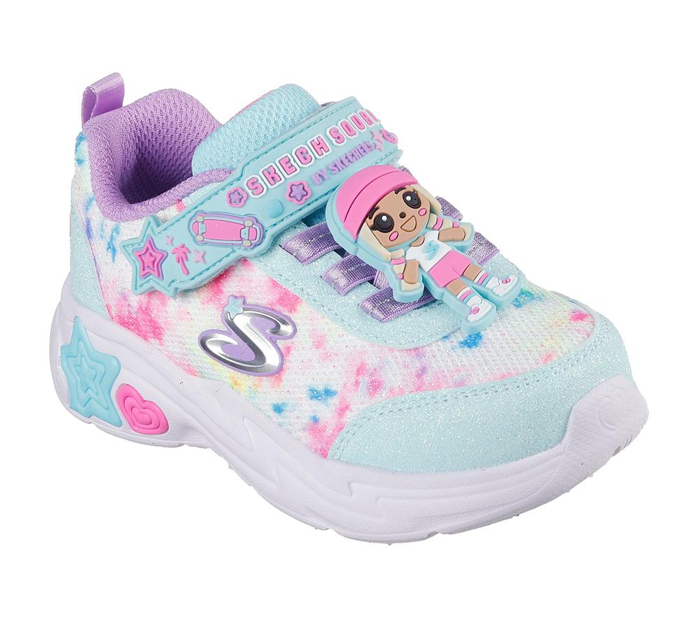 Girls's Skechers Snuggle Sneaks - Skech Squad Sneakers Mint / Multicolor  USA |  3478-RIJMP