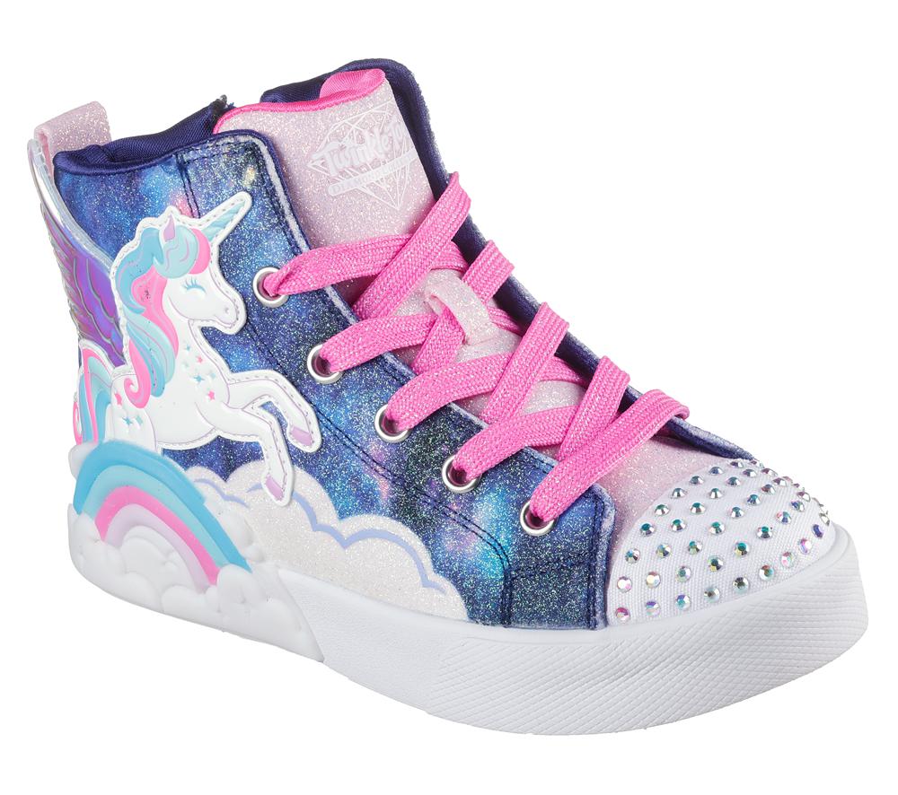 Girls's Skechers Twinkle Magic Light Up Sneakers Navy / Multicolor  USA |  7863-TFRWE