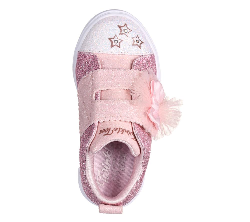 Girls's Skechers Twinkle Sparks - Glitter Gems Light Up Sneakers Rosegold  USA |  9745-QXJNL