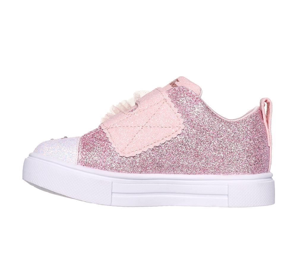 Girls's Skechers Twinkle Sparks - Glitter Gems Light Up Sneakers Rosegold  USA |  9745-QXJNL