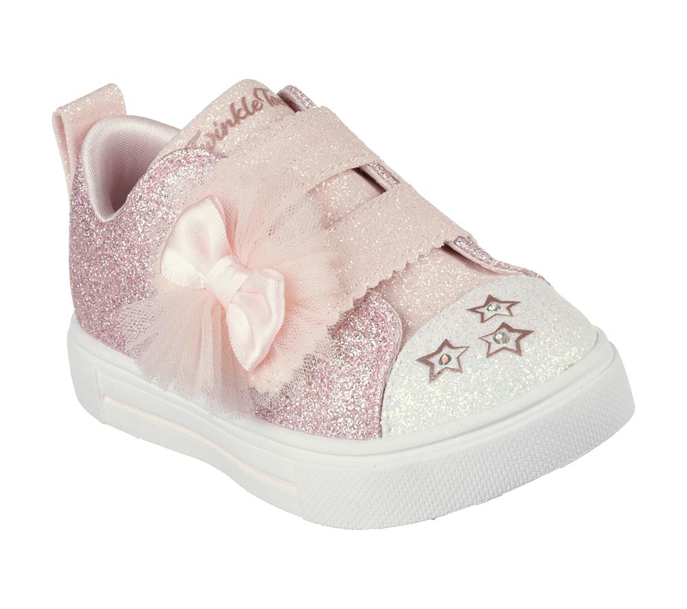 Girls's Skechers Twinkle Sparks - Glitter Gems Light Up Sneakers Rosegold  USA |  9745-QXJNL