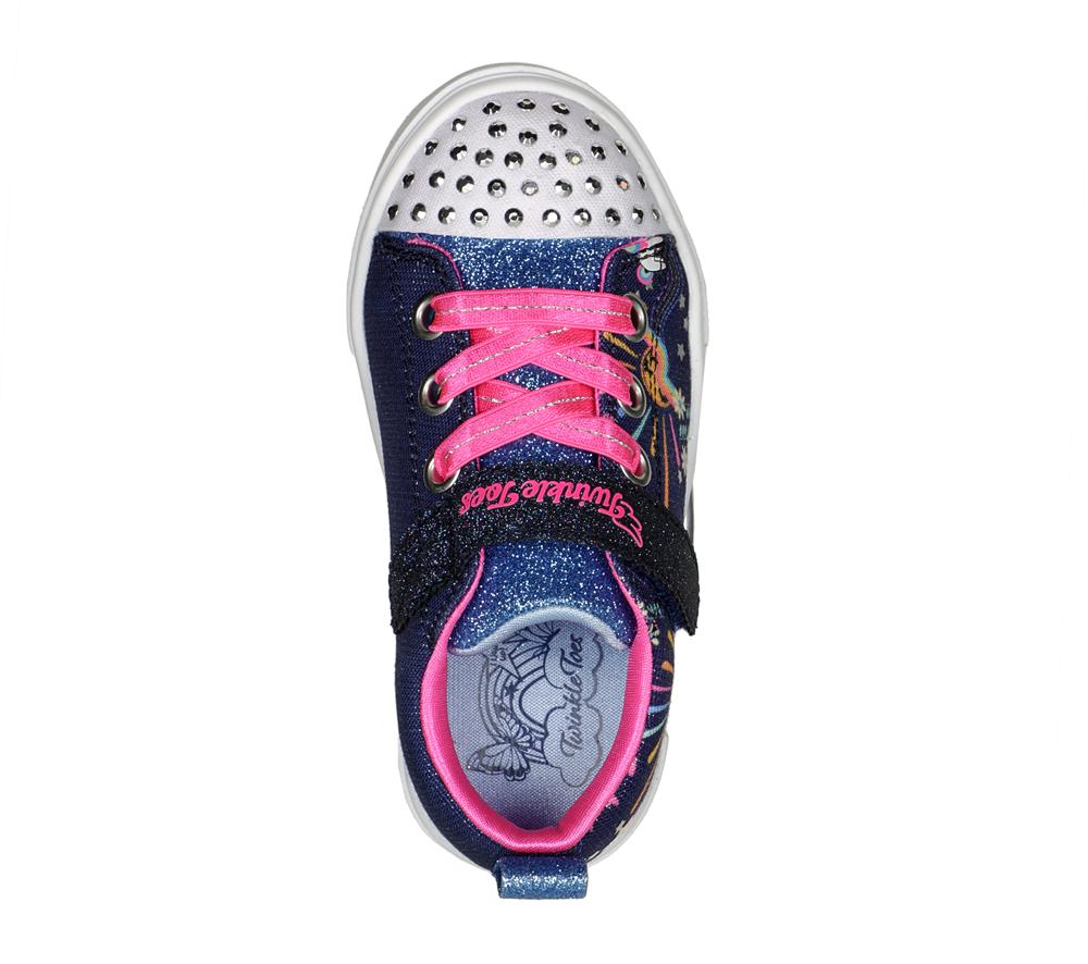 Girls's Skechers Twinkle Sparks - Unicorn Sunshine Light Up Sneakers Navy / Multicolor  USA |  3480-HLMOJ