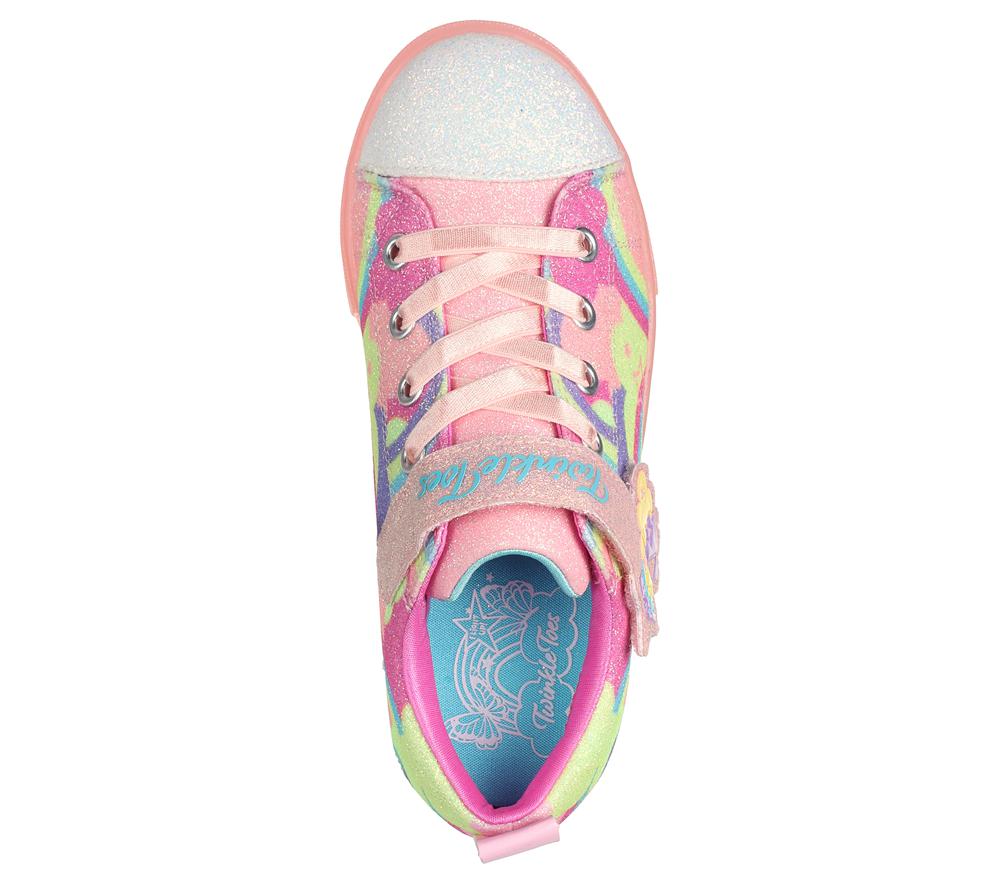 Girls's Skechers Twinkle Toes: Twinkle Sparks Ice 2.0 - Shimmering Light Up Sneakers Coral / Multicolor  USA |  4180-OGVRC