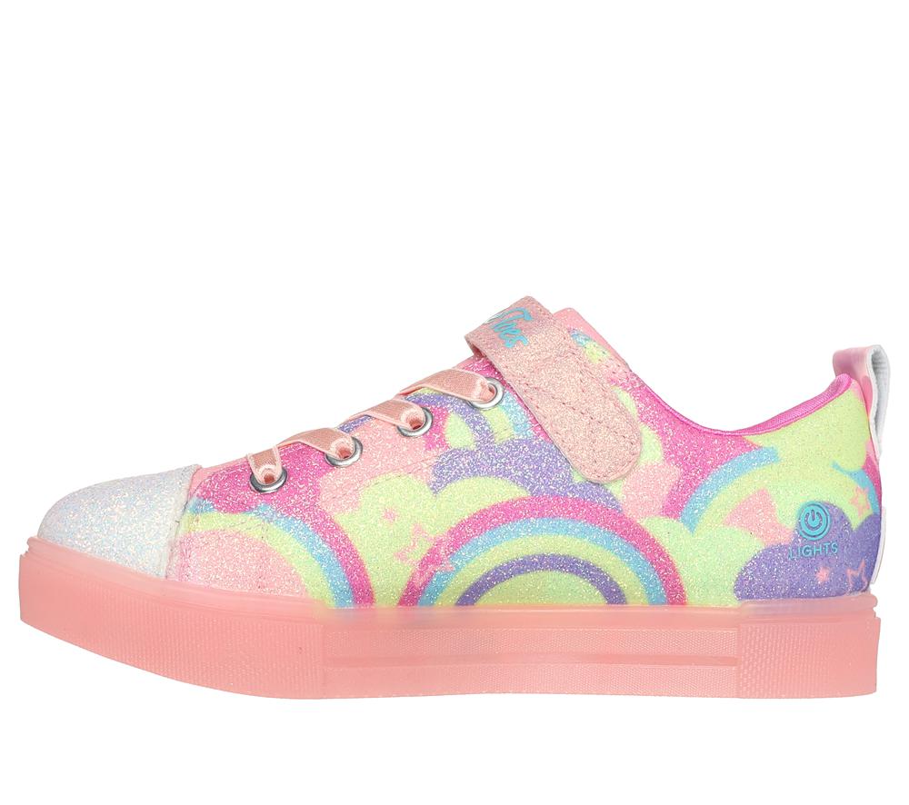 Girls's Skechers Twinkle Toes: Twinkle Sparks Ice 2.0 - Shimmering Light Up Sneakers Coral / Multicolor  USA |  4180-OGVRC