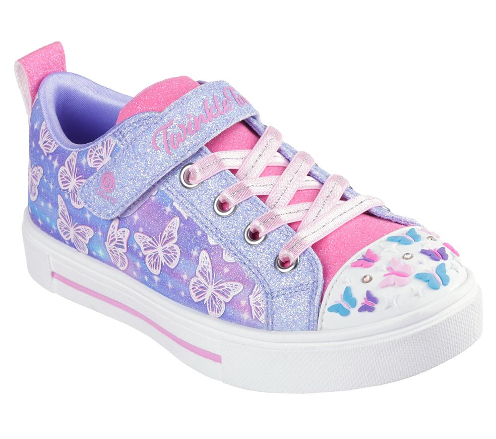 Girls's Skechers Twinkle Toes: Twinkle Sparks - Ombre Flutter Light Up Sneakers Lavender / Multicolor  USA |  4259-THQDG