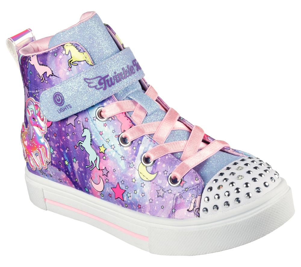 Girls's Skechers Twinkle Toes: Twinkle Sparks - Unicorn Daydream Light Up Sneakers Purple / Multi  USA |  5680-GCQSX