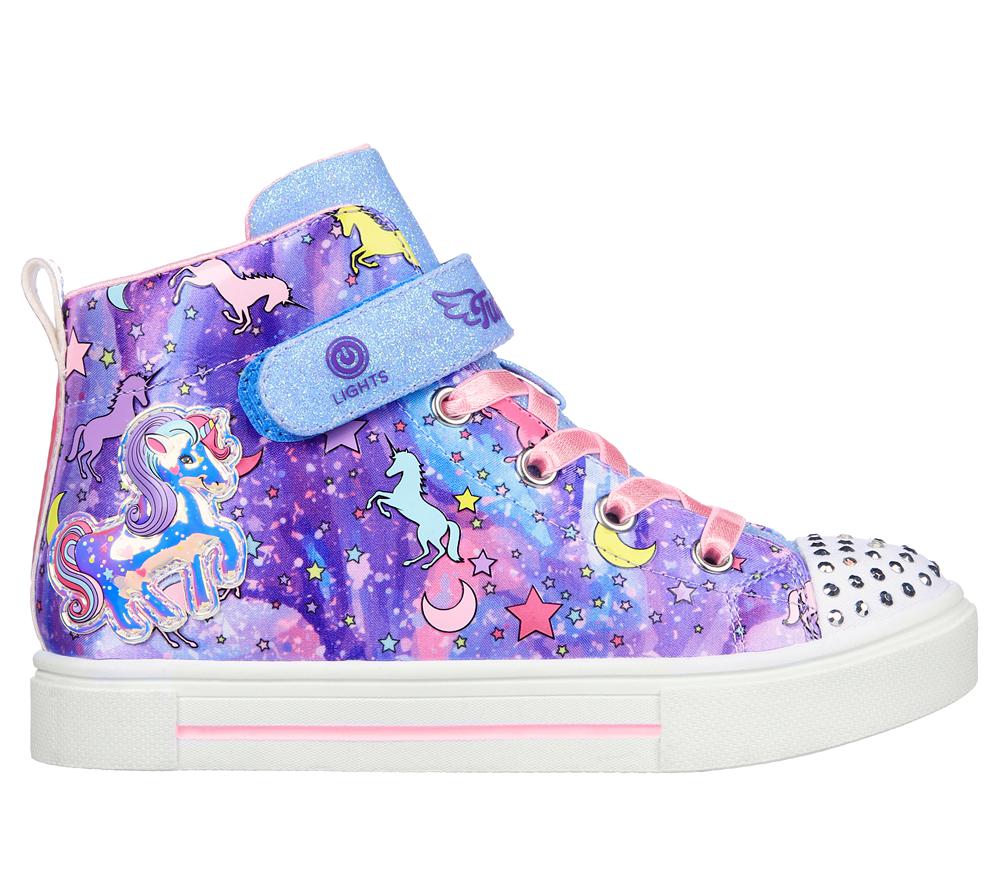 Girls\'s Skechers Twinkle Toes: Twinkle Sparks - Unicorn Daydream Light Up Sneakers Purple / Multi  USA |  5680-GCQSX