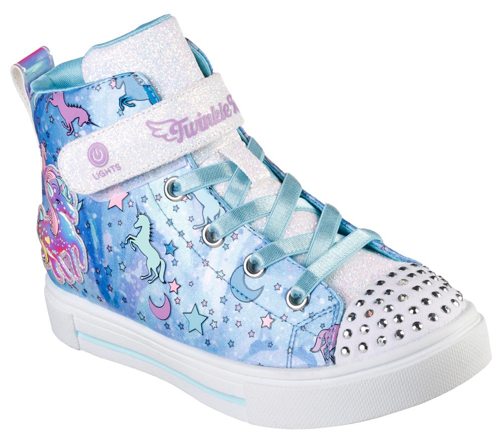 Girls's Skechers Twinkle Toes: Twinkle Sparks - Unicorn Daydream Light Up Sneakers Blue / Multicolor  USA |  8372-CVGUK