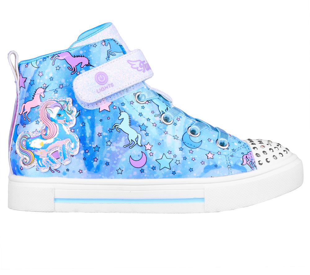 Girls\'s Skechers Twinkle Toes: Twinkle Sparks - Unicorn Daydream Light Up Sneakers Blue / Multicolor  USA |  8372-CVGUK