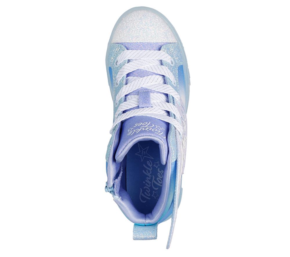 Girls's Skechers Twinkle Toes: Twinkle Sparks Ice Lace Up Shoes Periwinkle / Multicolor  USA |  5210-SBFGN