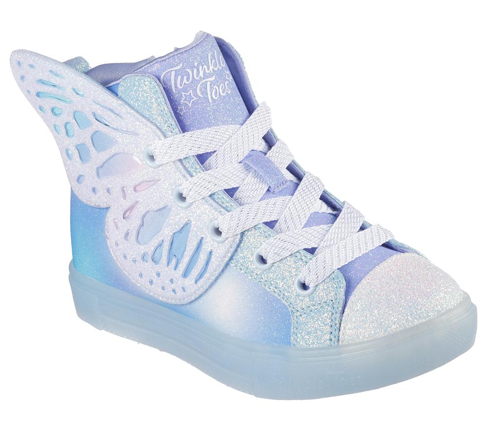 Girls's Skechers Twinkle Toes: Twinkle Sparks Ice Lace Up Shoes Periwinkle / Multicolor  USA |  5210-SBFGN