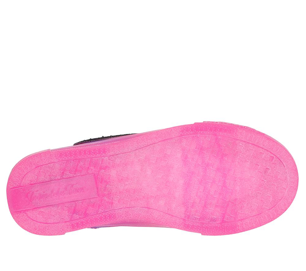 Girls's Skechers Twinkle Toes: Twinkle Sparks Ice Lace Up Shoes Black / Multicolor  USA |  8136-VQYZR