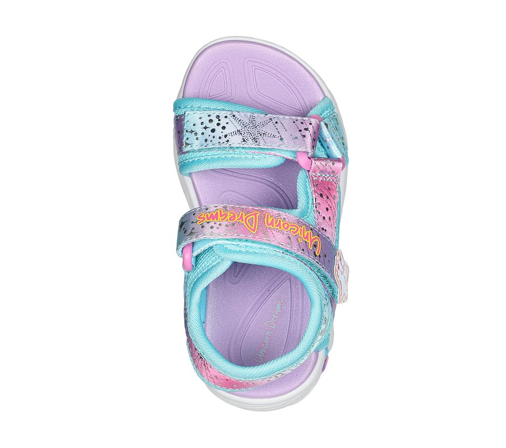 Girls's Skechers Unicorn Dreams - Majestic Bliss Sandals Purple / Multi  USA |  1672-HNXYV