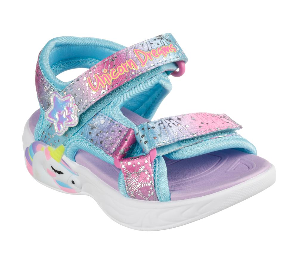 Girls's Skechers Unicorn Dreams - Majestic Bliss Sandals Purple / Multi  USA |  1672-HNXYV