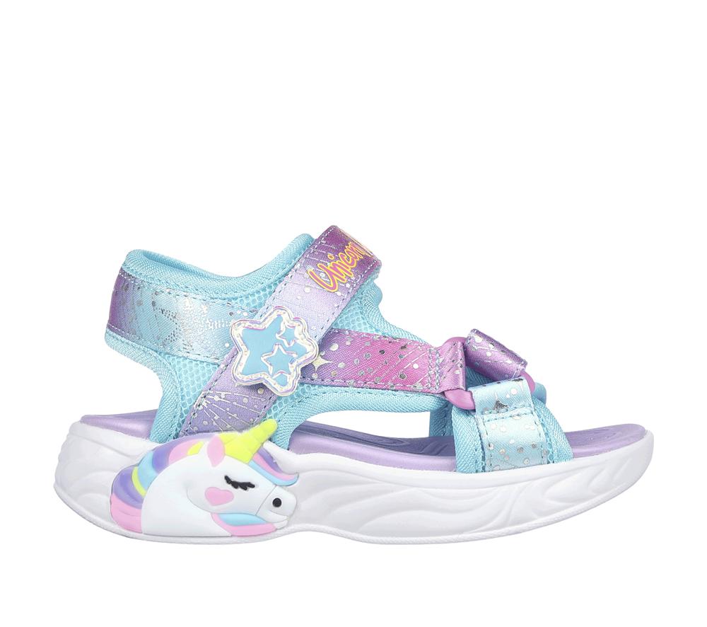 Girls\'s Skechers Unicorn Dreams - Majestic Bliss Sandals Purple / Multi  USA |  1672-HNXYV