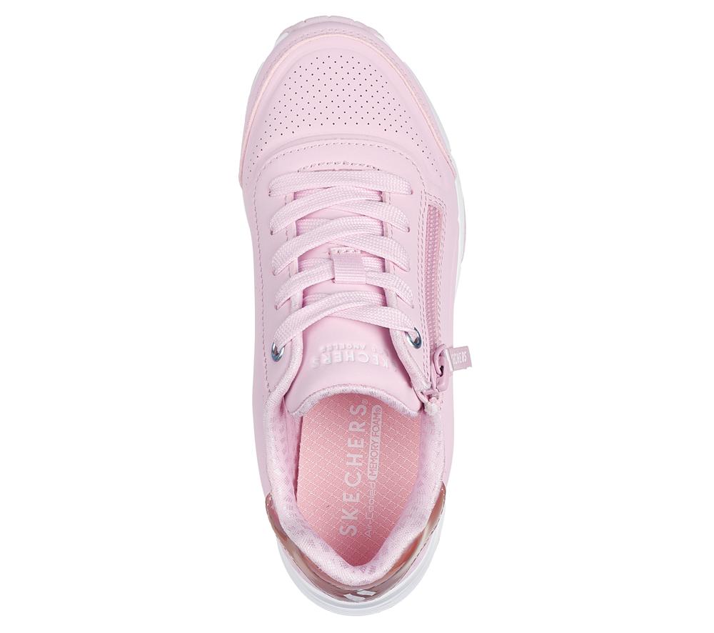 Girls's Skechers Uno Gen1 Lace Up Shoes Light Pink  USA |  8204-YGQBS