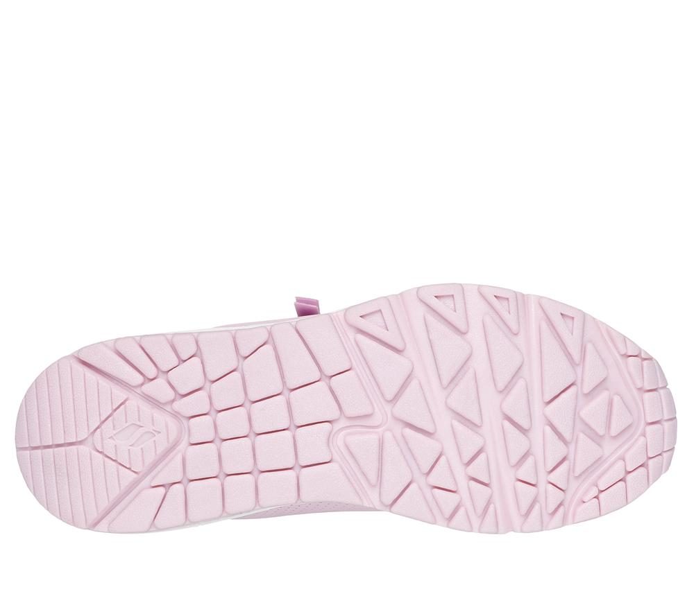 Girls's Skechers Uno Gen1 Lace Up Shoes Light Pink  USA |  8204-YGQBS
