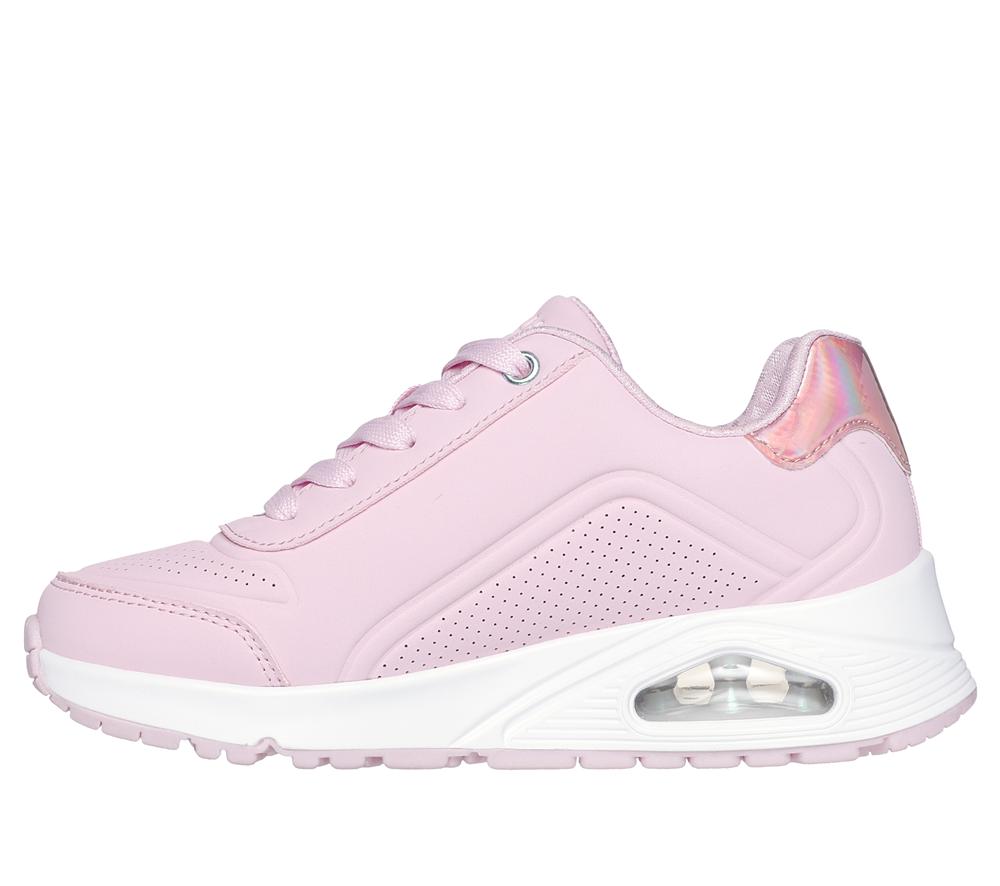 Girls's Skechers Uno Gen1 Lace Up Shoes Light Pink  USA |  8204-YGQBS