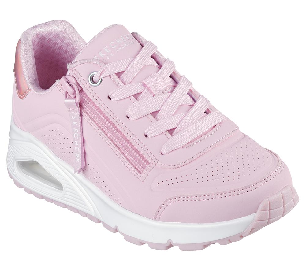 Girls's Skechers Uno Gen1 Lace Up Shoes Light Pink  USA |  8204-YGQBS