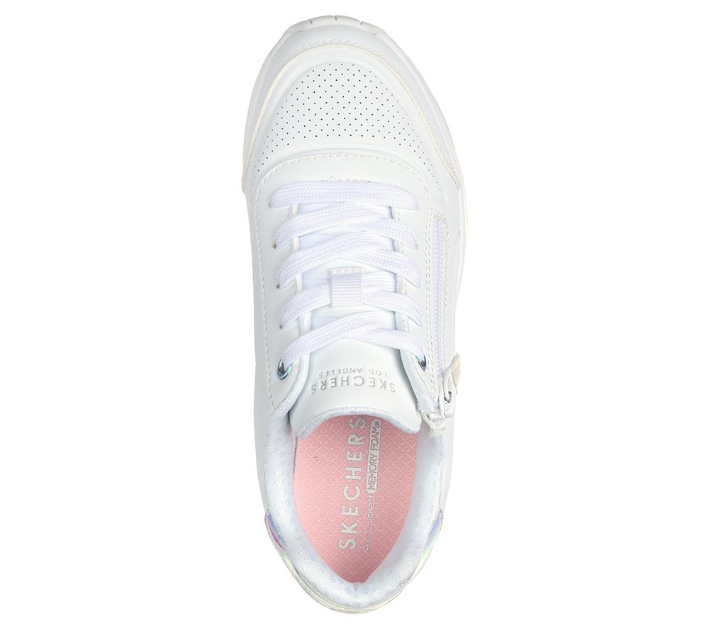 Girls's Skechers Uno Gen1 Lace Up Shoes White  USA |  0197-RNDHG