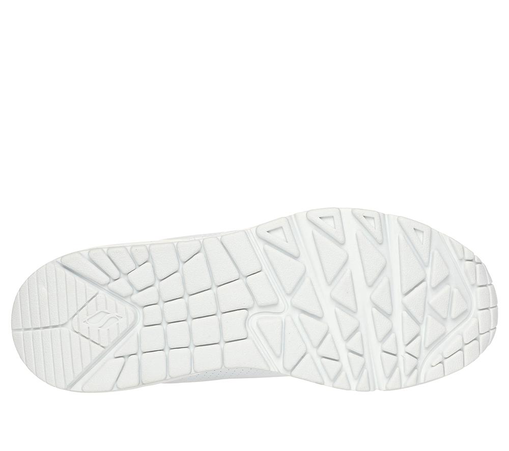 Girls's Skechers Uno Gen1 Lace Up Shoes White  USA |  0197-RNDHG