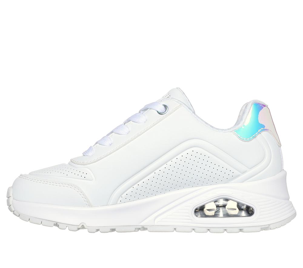 Girls's Skechers Uno Gen1 Lace Up Shoes White  USA |  0197-RNDHG