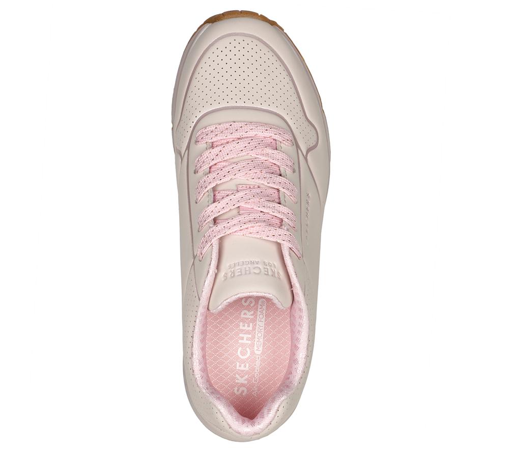 Girls's Skechers Uno Gen1 - Cool Heels Lace Up Shoes Light Pink  USA |  9265-JVKCU