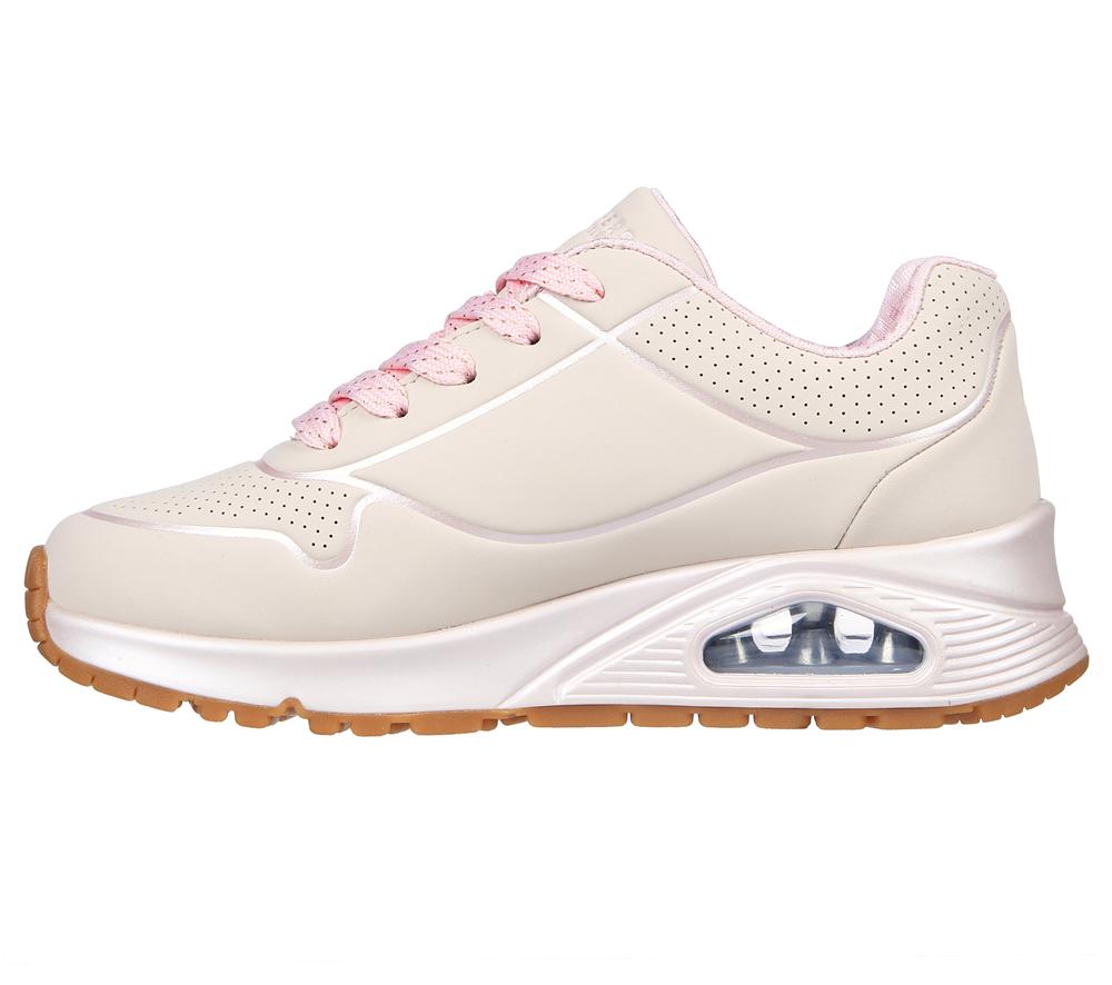 Girls's Skechers Uno Gen1 - Cool Heels Lace Up Shoes Light Pink  USA |  9265-JVKCU
