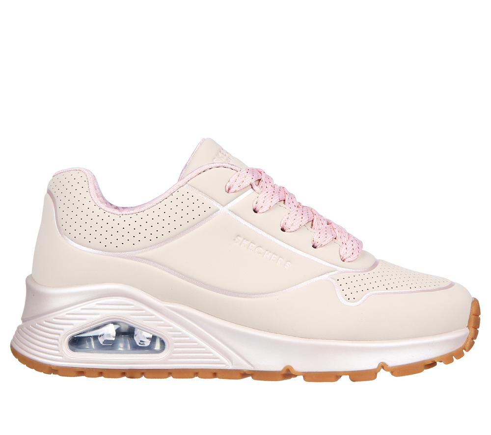 Girls\'s Skechers Uno Gen1 - Cool Heels Lace Up Shoes Light Pink  USA |  9265-JVKCU