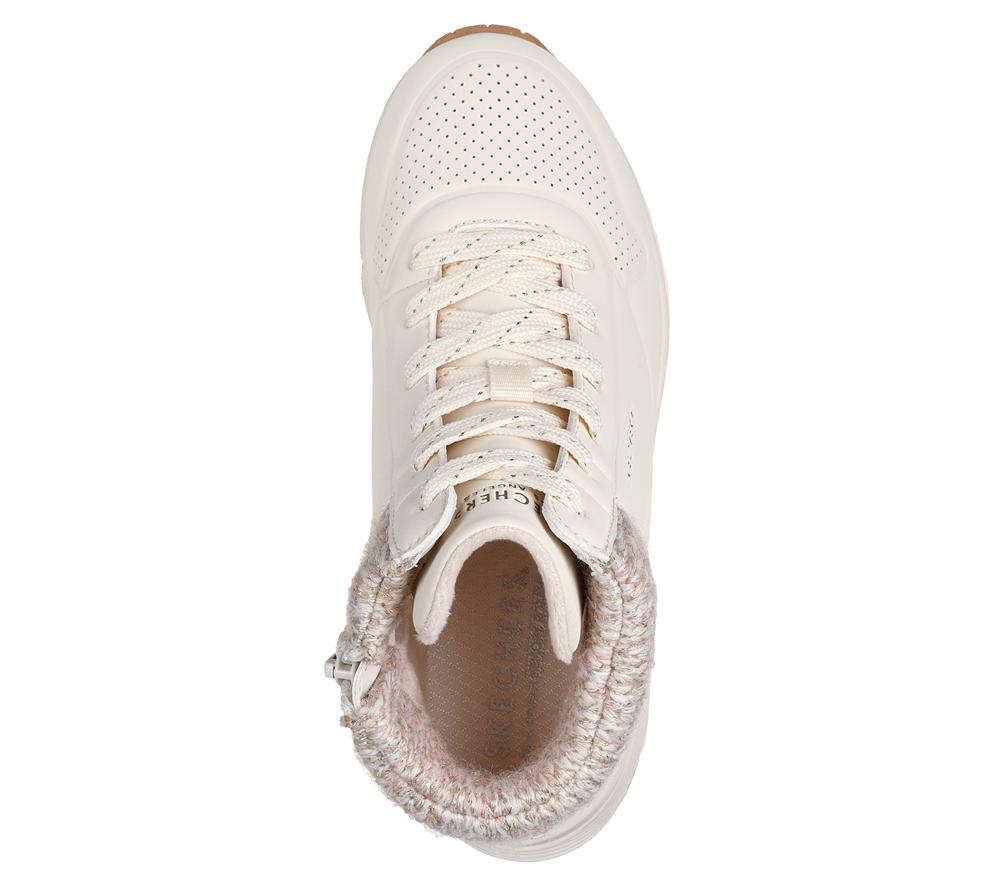 Girls's Skechers Uno Gen1 - Darling Daze Lace Up Shoes Natural White  USA |  7496-VQEAM