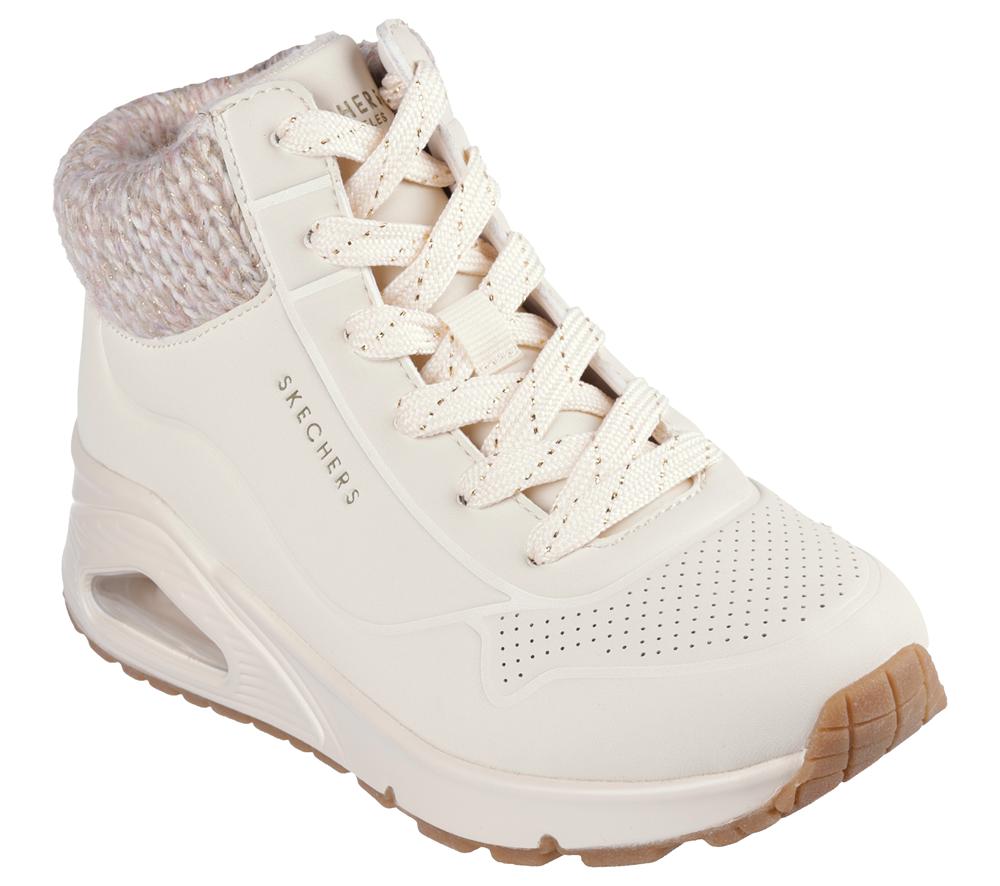 Girls's Skechers Uno Gen1 - Darling Daze Lace Up Shoes Natural White  USA |  7496-VQEAM