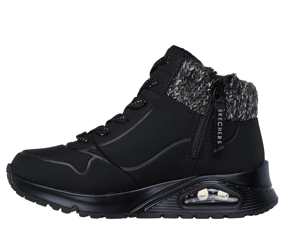 Girls's Skechers Uno Gen1 - Darling Daze Lace Up Shoes Black  USA |  1650-XBAIQ