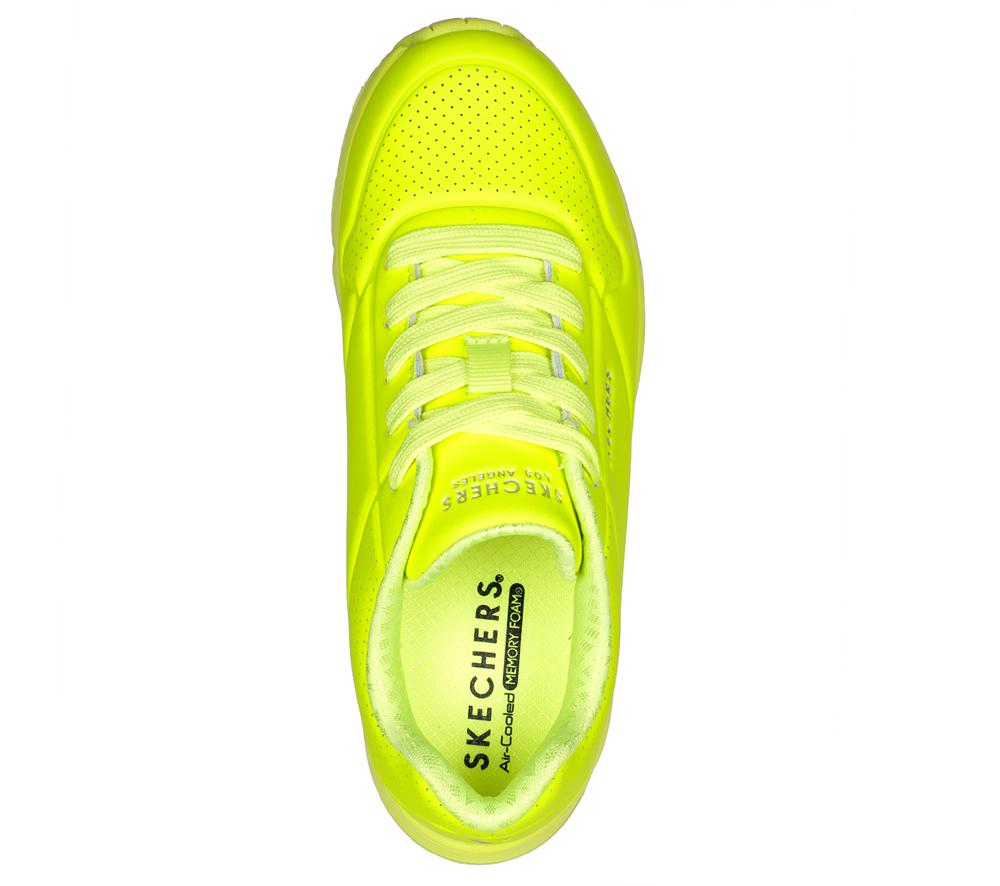 Girls's Skechers Uno Gen1 - Neon Glow Lace Up Shoes Neon Yellow  USA |  1857-WMNYO