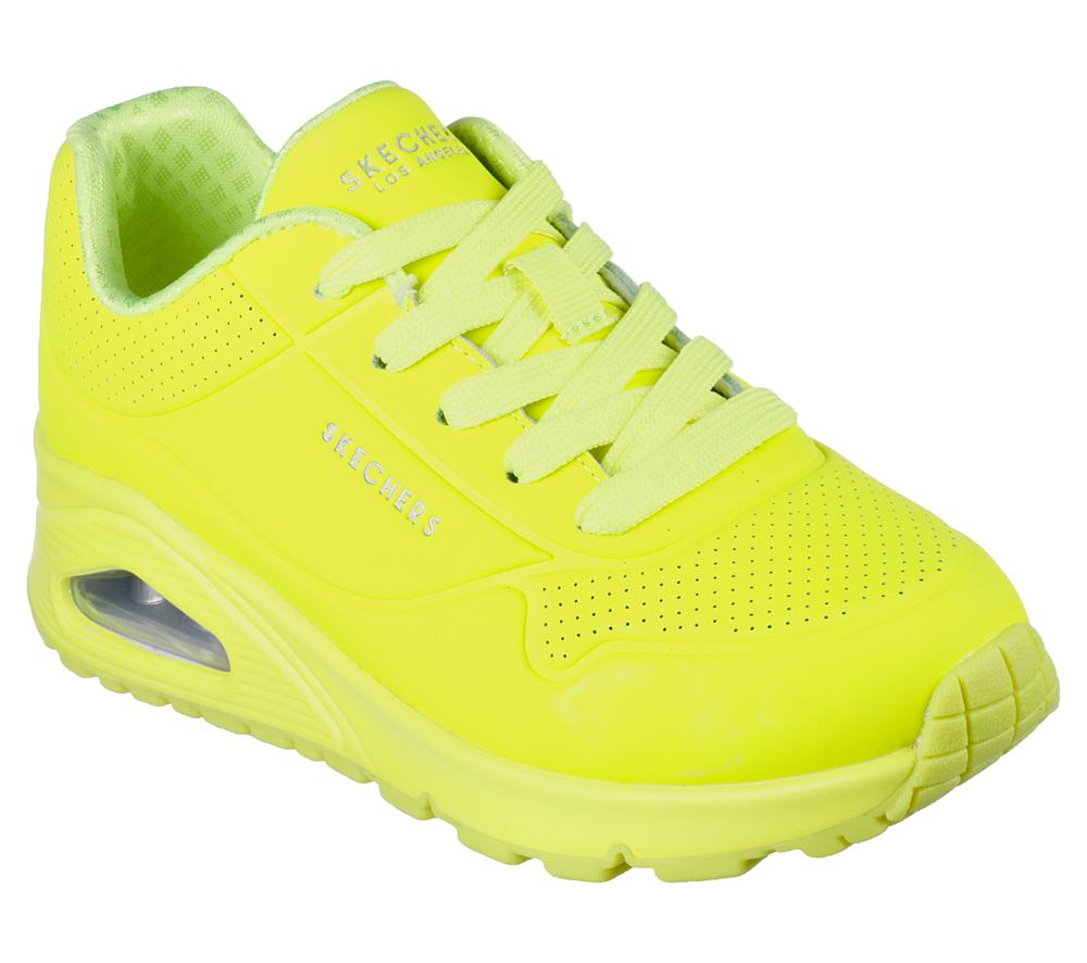 Girls's Skechers Uno Gen1 - Neon Glow Lace Up Shoes Neon Yellow  USA |  1857-WMNYO
