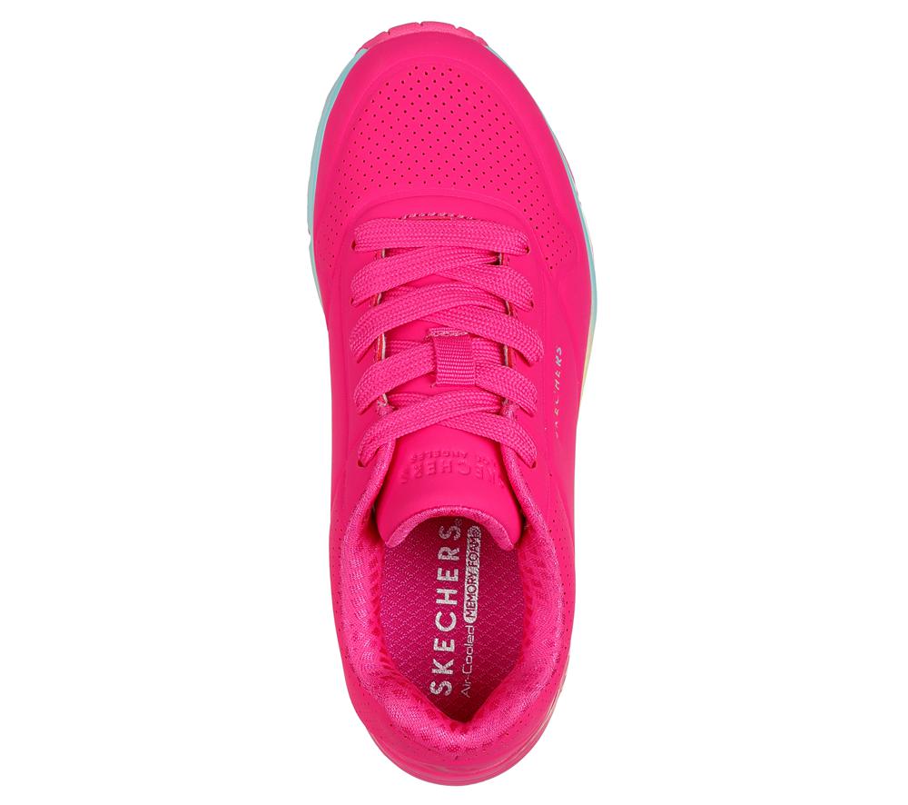 Girls's Skechers Uno Gen1 - Pop of Ombre Lace Up Shoes Hot Pink / Multicolor  USA |  1824-MRJKA