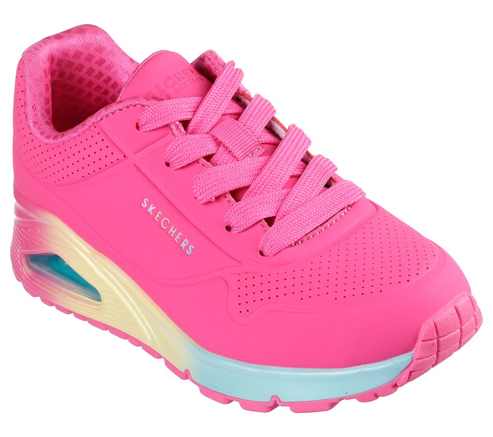 Girls's Skechers Uno Gen1 - Pop of Ombre Lace Up Shoes Hot Pink / Multicolor  USA |  1824-MRJKA