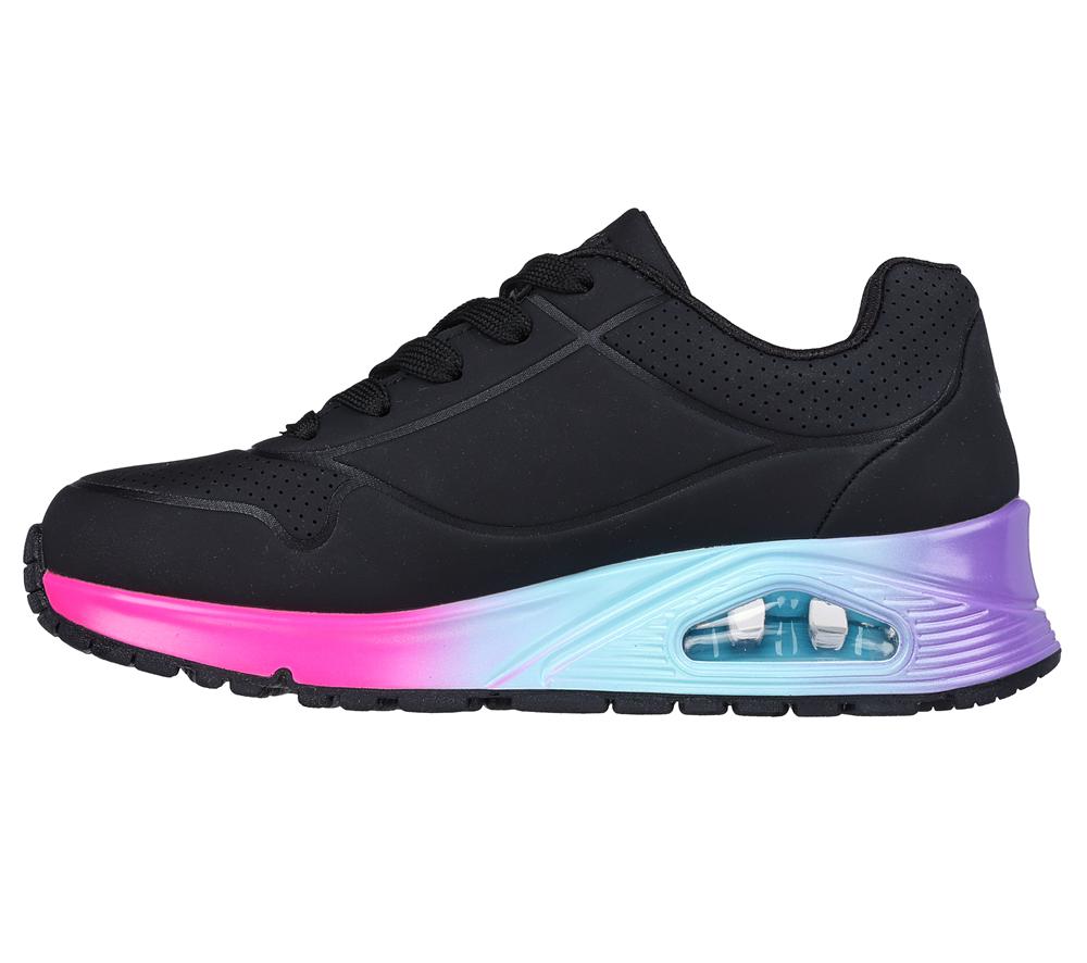 Girls's Skechers Uno Gen1 - Pop of Ombre Lace Up Shoes Black / Multicolor  USA |  6801-EFBRW