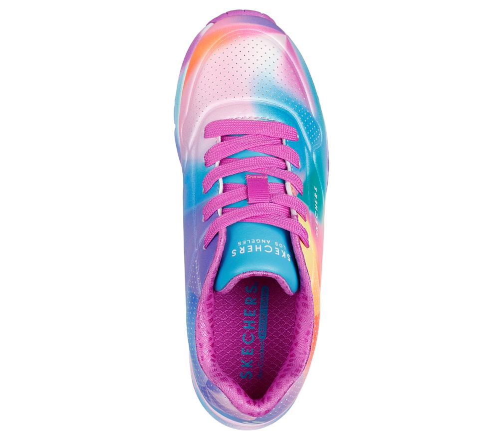 Girls's Skechers Uno Gen1 - Prism Burst Lace Up Shoes Purple / Multi  USA |  6032-OIXVY