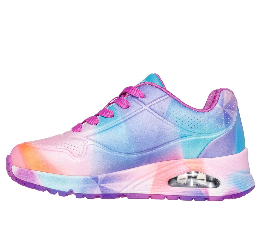 Girls's Skechers Uno Gen1 - Prism Burst Lace Up Shoes Purple / Multi  USA |  6032-OIXVY