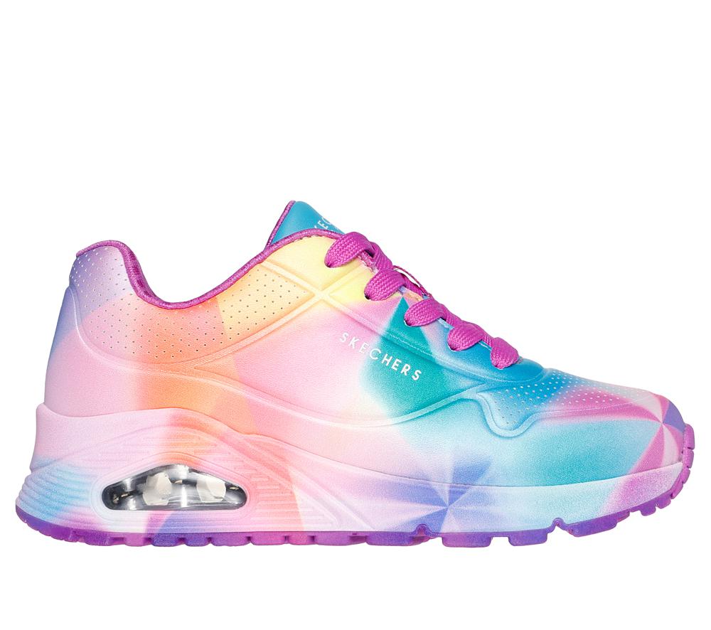 Girls\'s Skechers Uno Gen1 - Prism Burst Lace Up Shoes Purple / Multi  USA |  6032-OIXVY