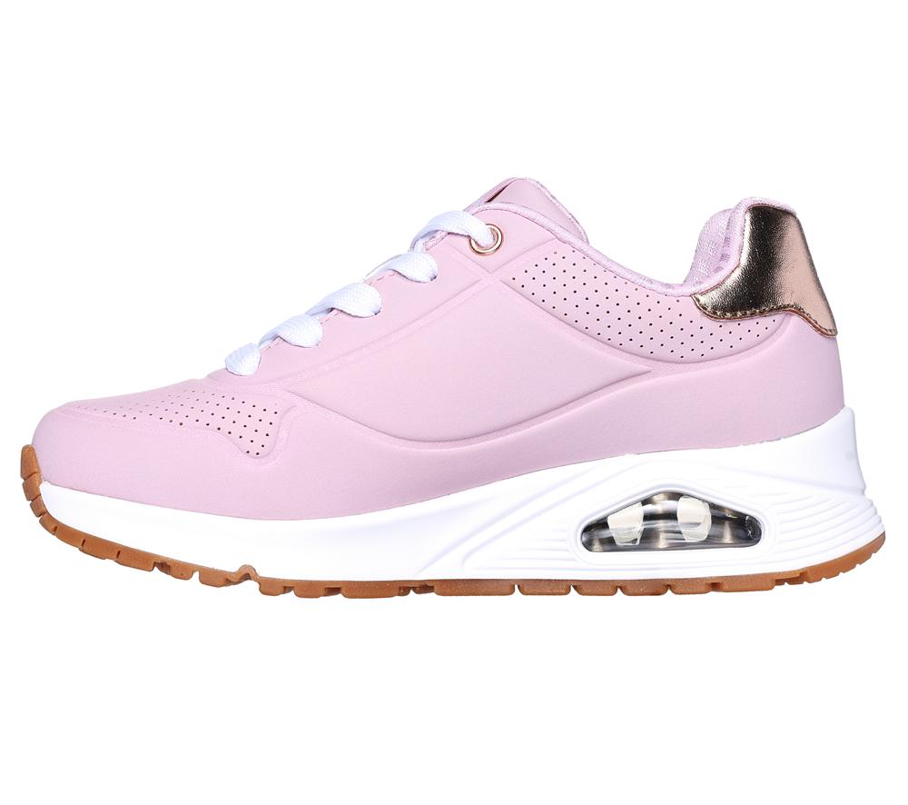 Girls's Skechers Uno Gen1 - Shimmer Away Lace Up Shoes Pink  USA |  3589-FIMAE