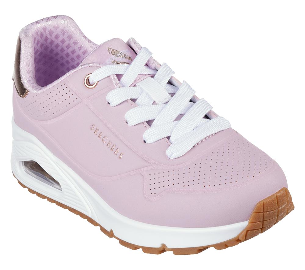 Girls's Skechers Uno Gen1 - Shimmer Away Lace Up Shoes Pink  USA |  3589-FIMAE