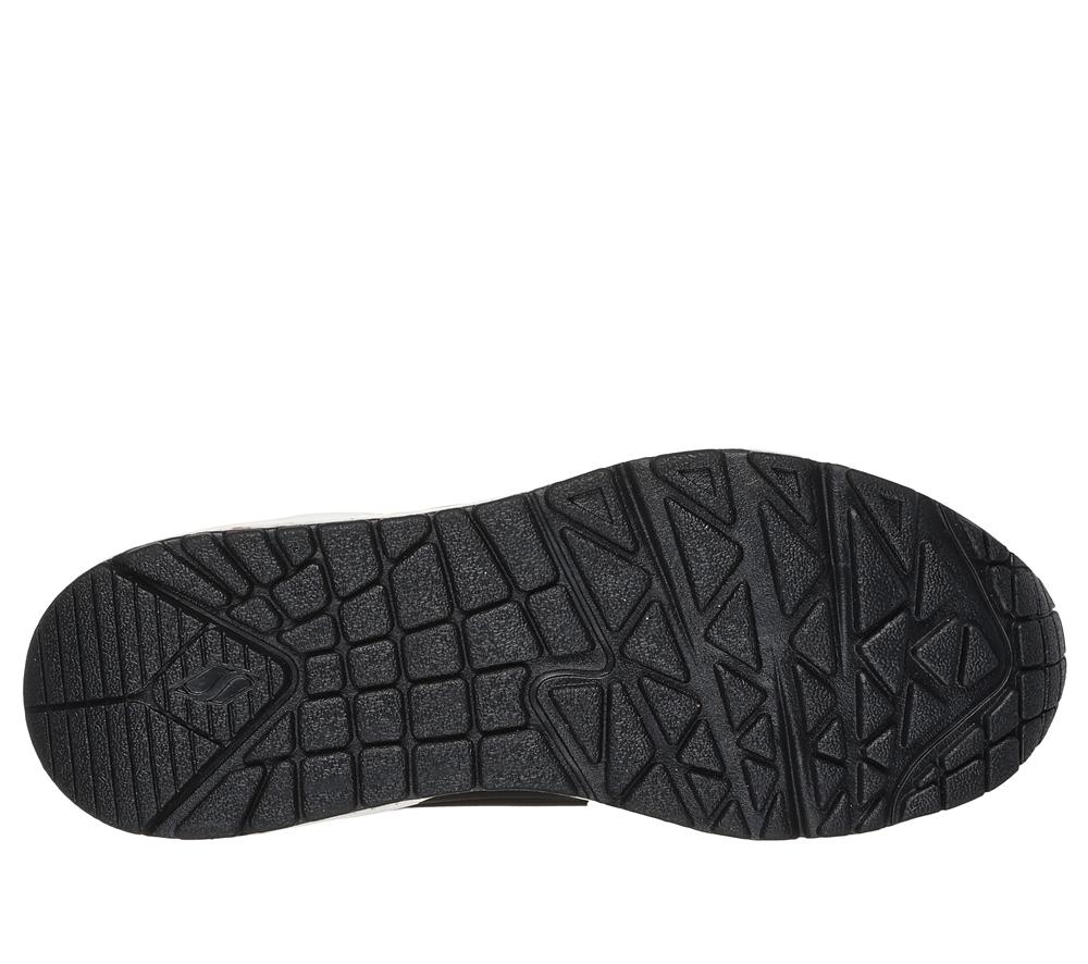 Girls's Skechers Uno Gen1 - Shimmer Away Lace Up Shoes Black  USA |  1564-QBUZC
