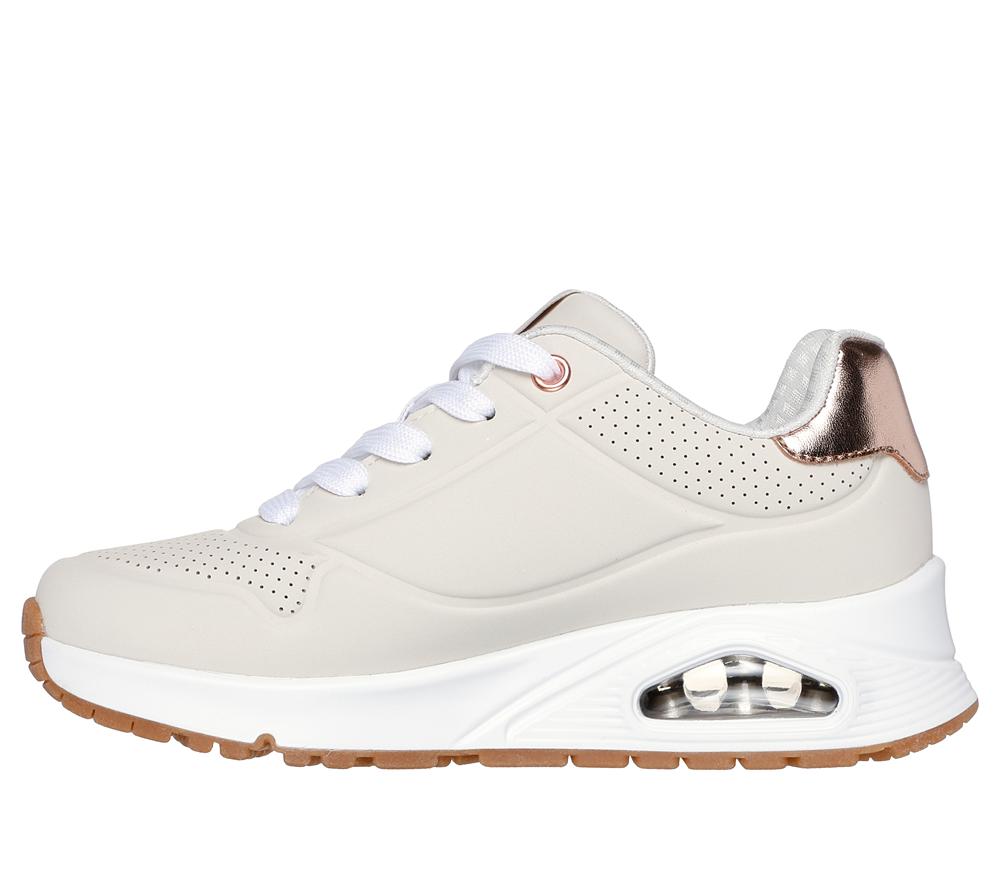 Girls's Skechers Uno Gen1 - Shimmer Away Sneakers Natural White  USA |  6925-KJWSL